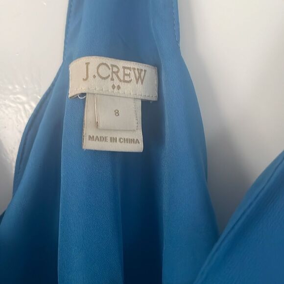 J.Crew Blue Scalloped Racerback Flowy Camisole Tank Top Size 8 - Picture 3 of 7